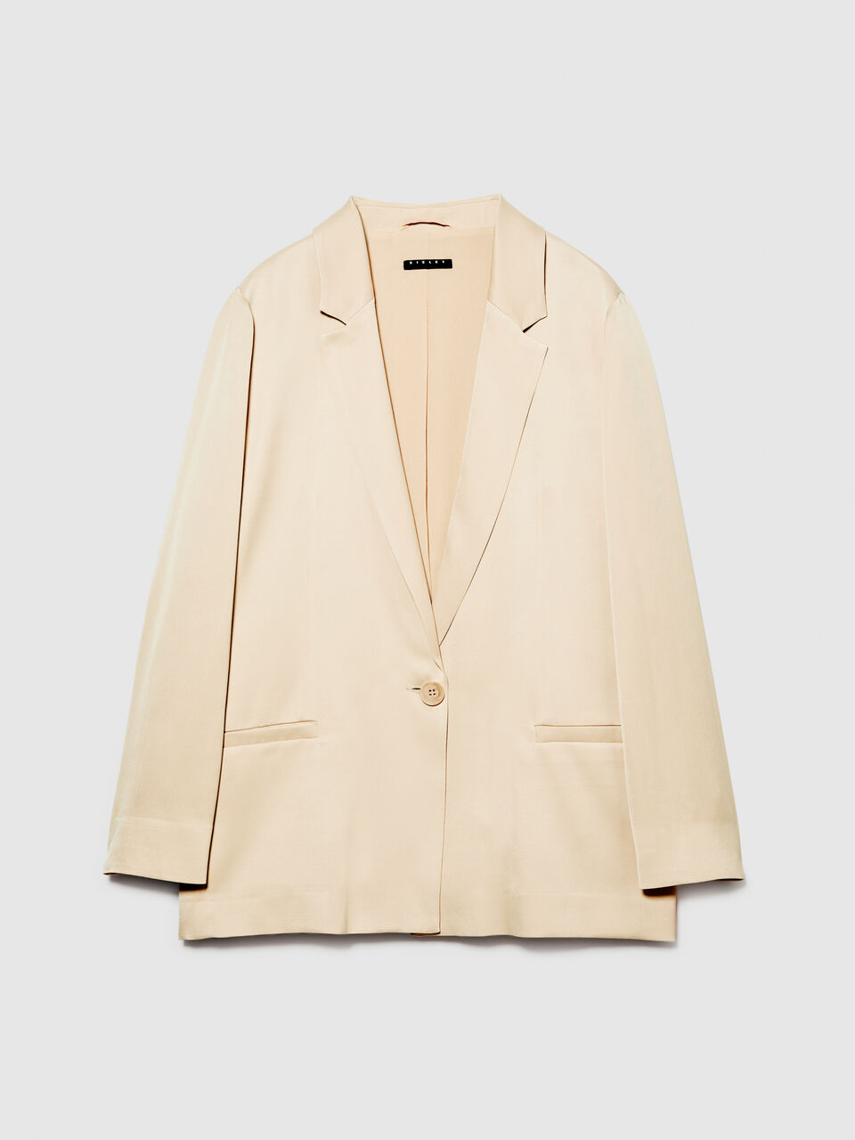 Single-breasted satin blazer Women image number null