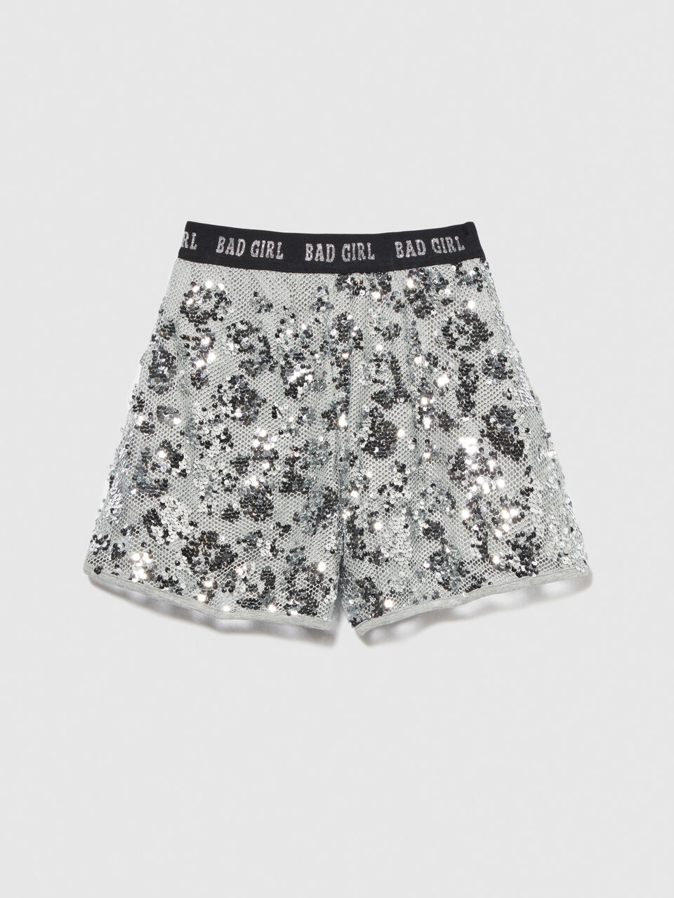 Shorts with mesh and sequins Junior Girl image number null