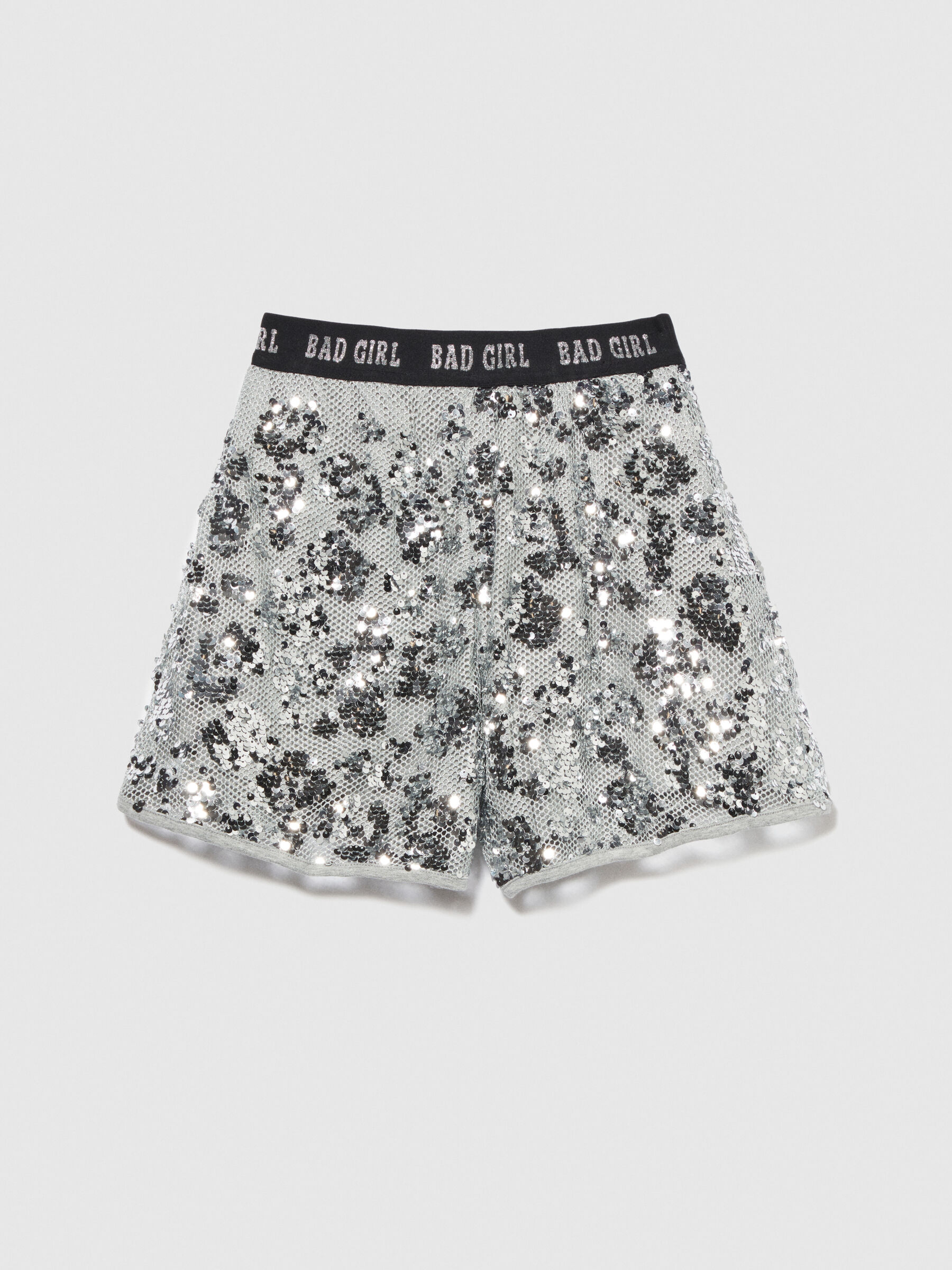 Shorts with mesh and sequins Junior Girl image number null