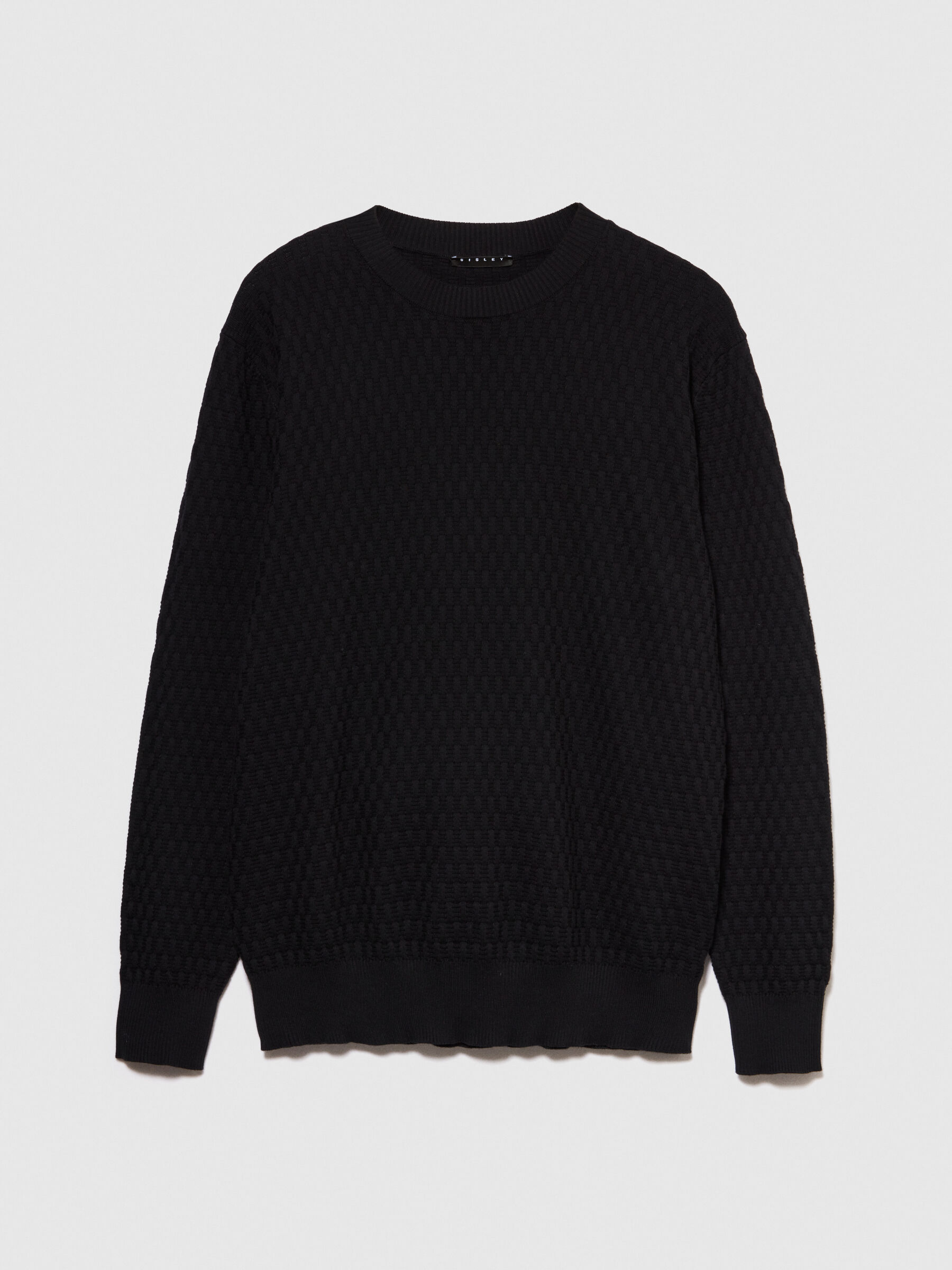 Solid colored sweater Black Sisley