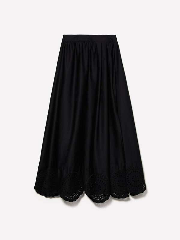 Midi skirt with lace - women's midi skirts | Sisley