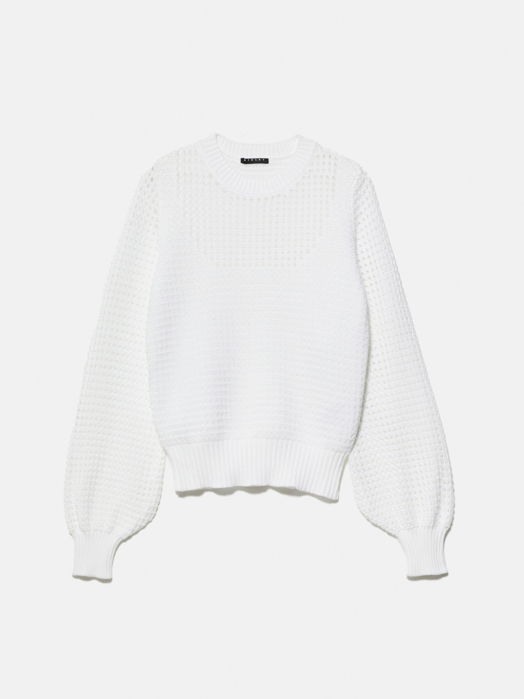 Open-knit sweater, White - Sisley
