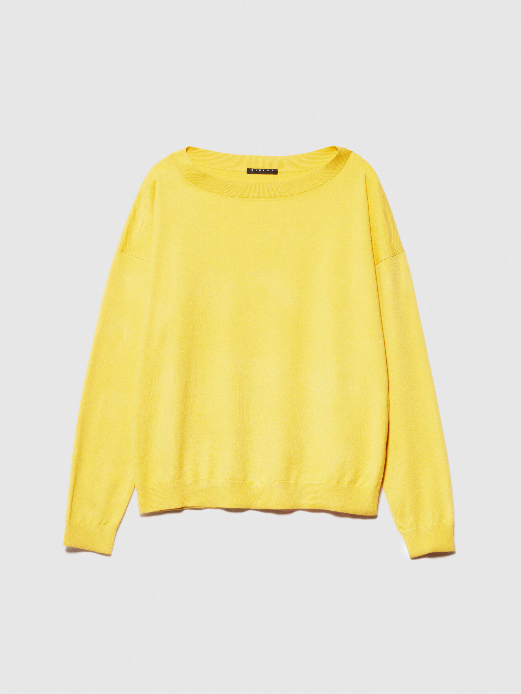 Boat neck sweater, Yellow - Sisley