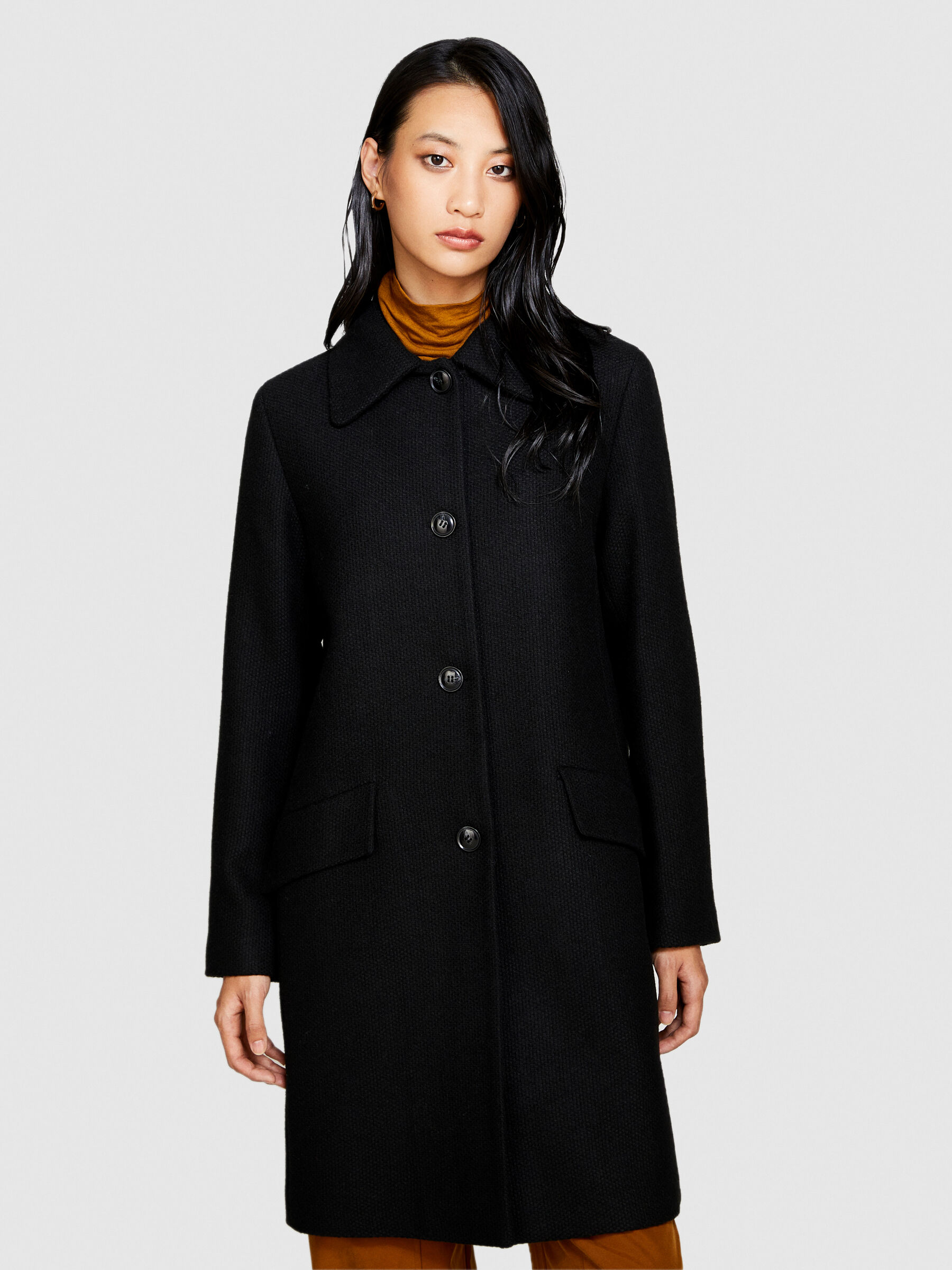 Womens black boucle on sale coat