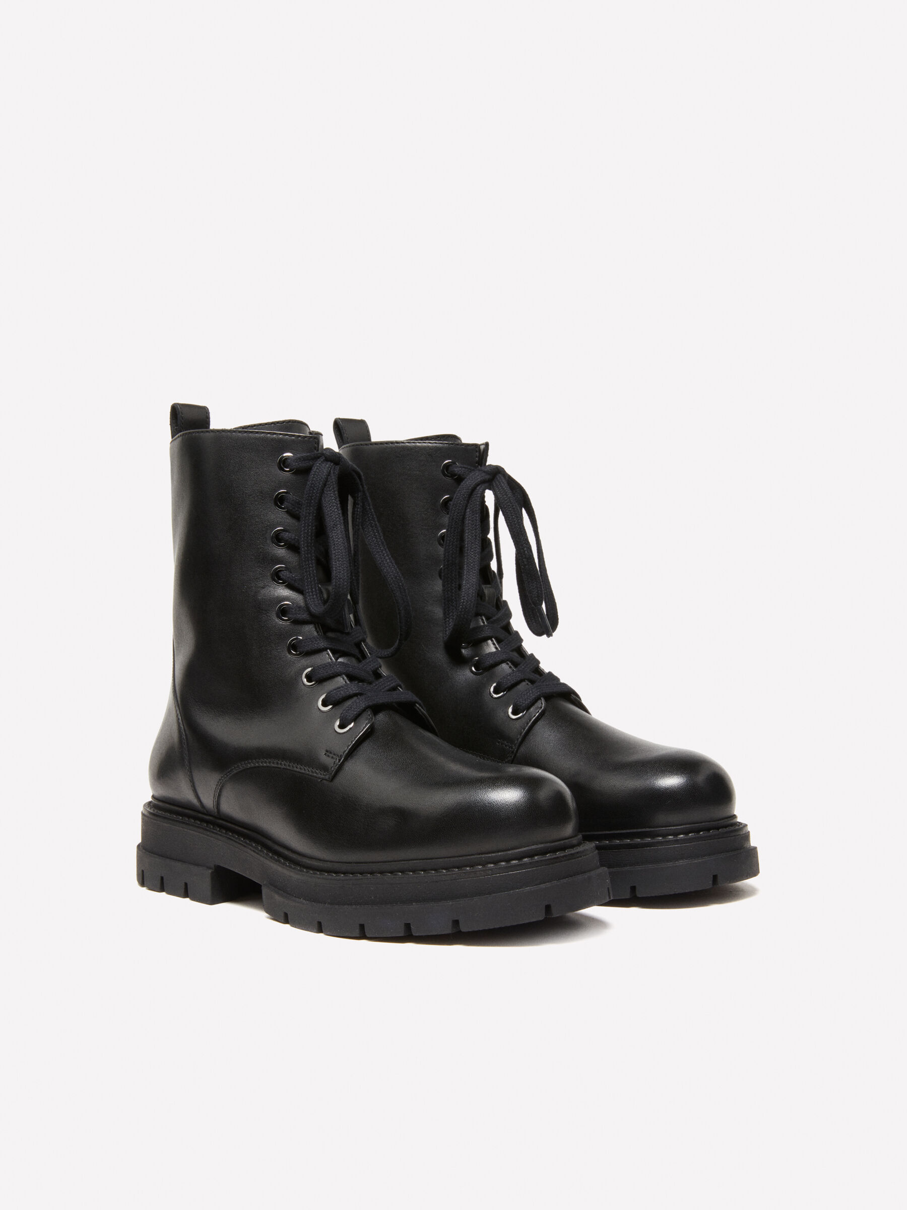 Black 100 leather heavy duty boots Black Sisley