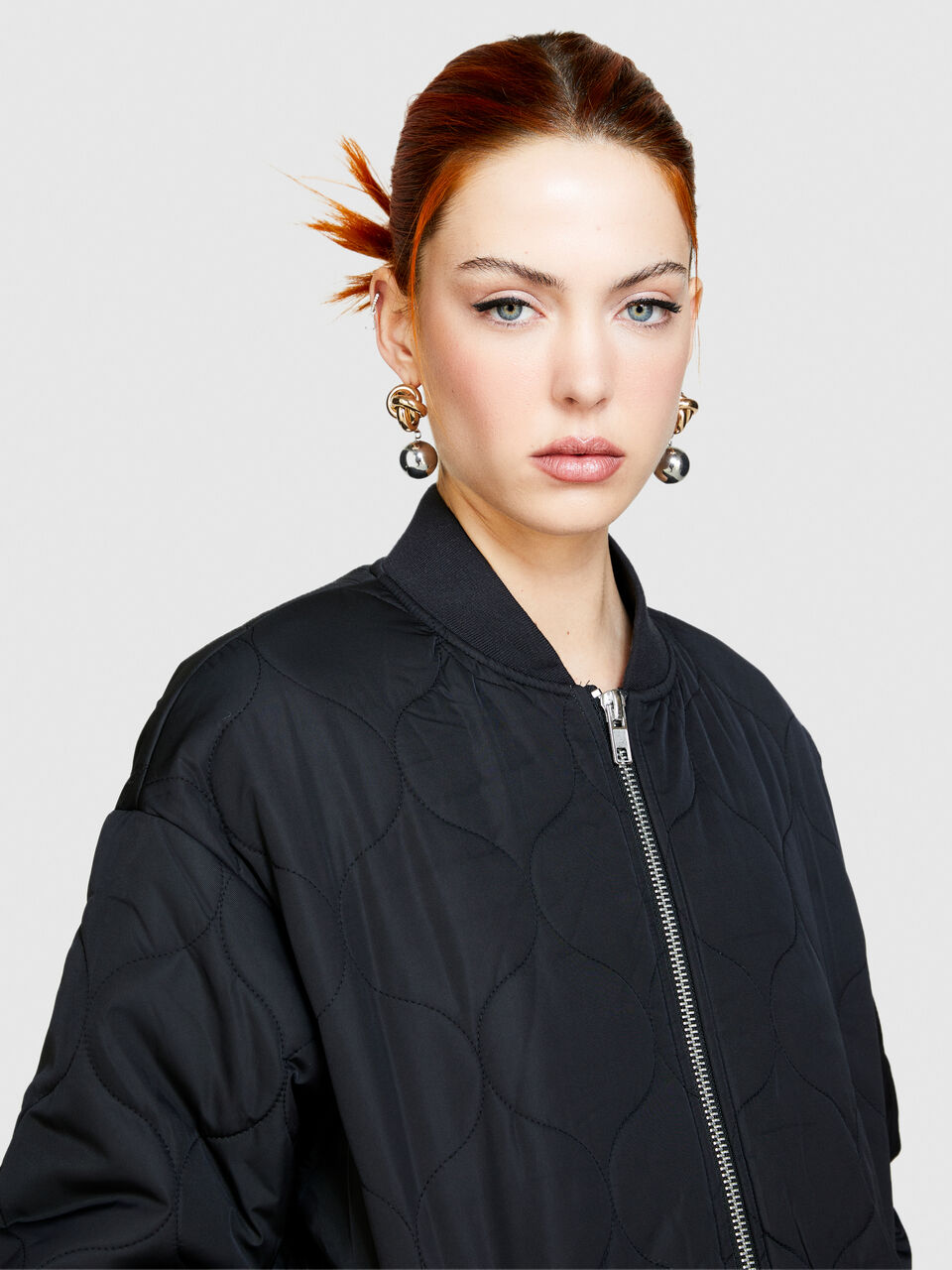 Oversized fit padded bomber jacket Women image number null