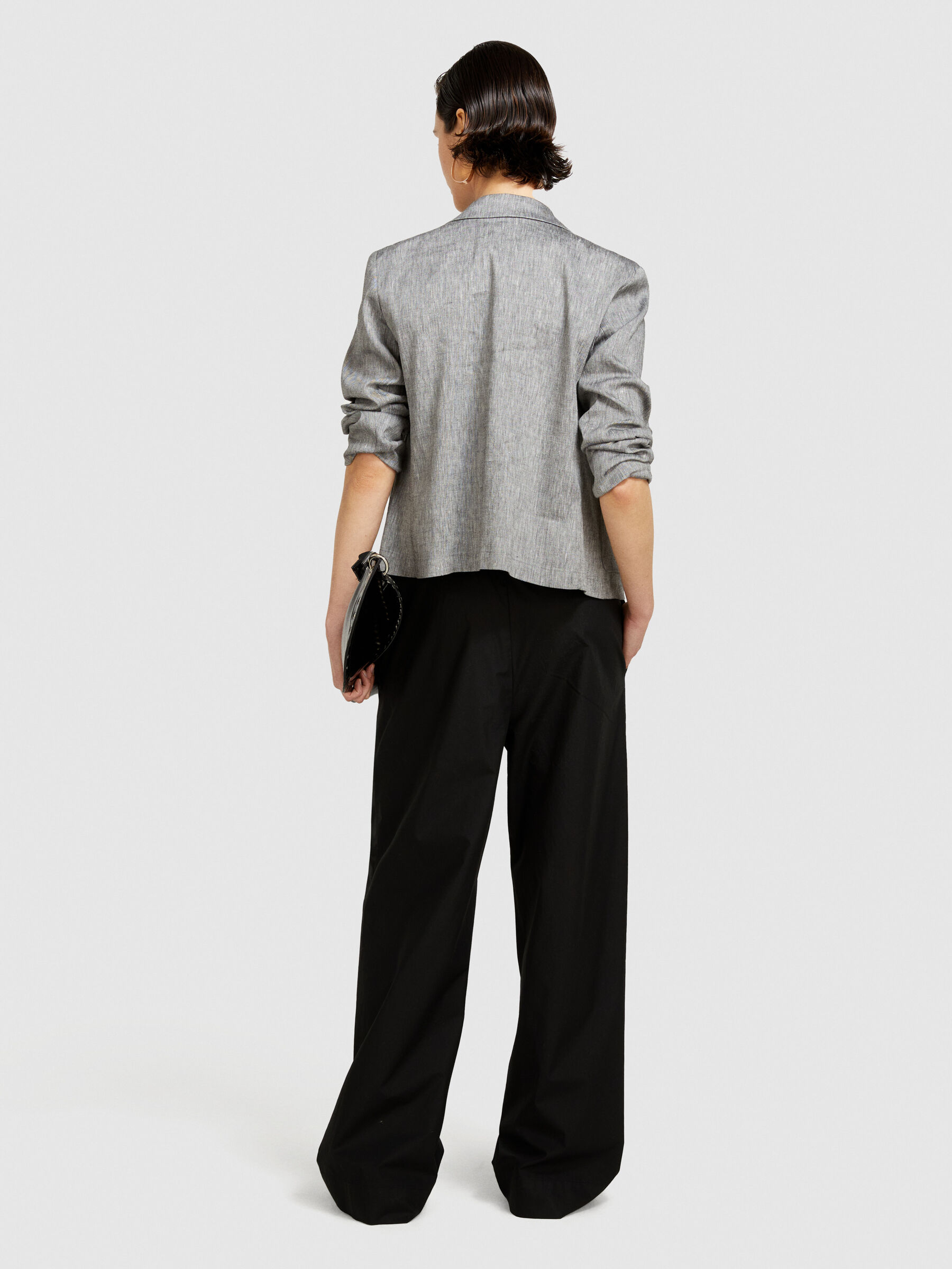 Flared trousers with drawstring Women image number null