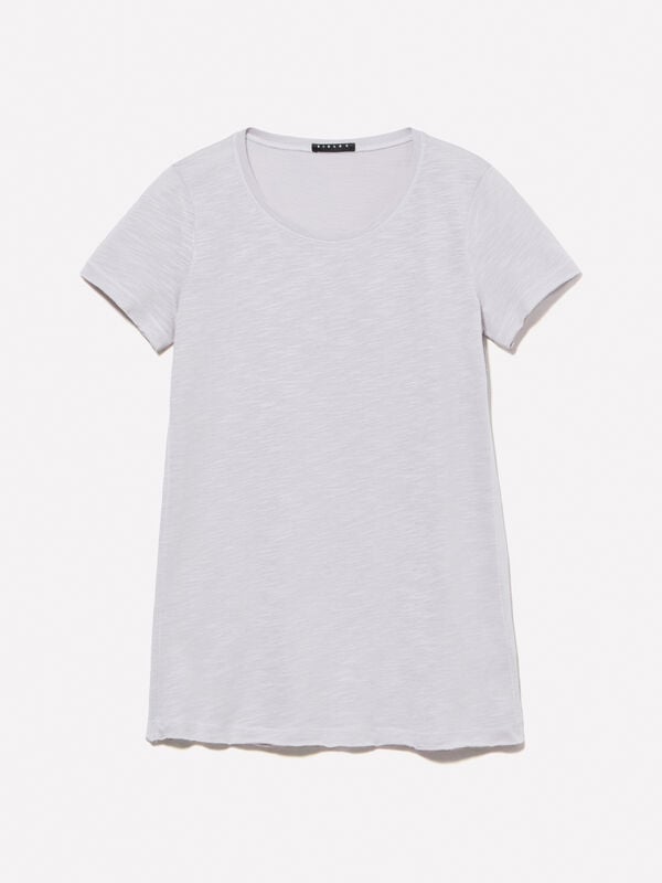 Gray t-shirt with round neck Gray t-shirt with round neck - women's short sleeve t-shirts | Sisley