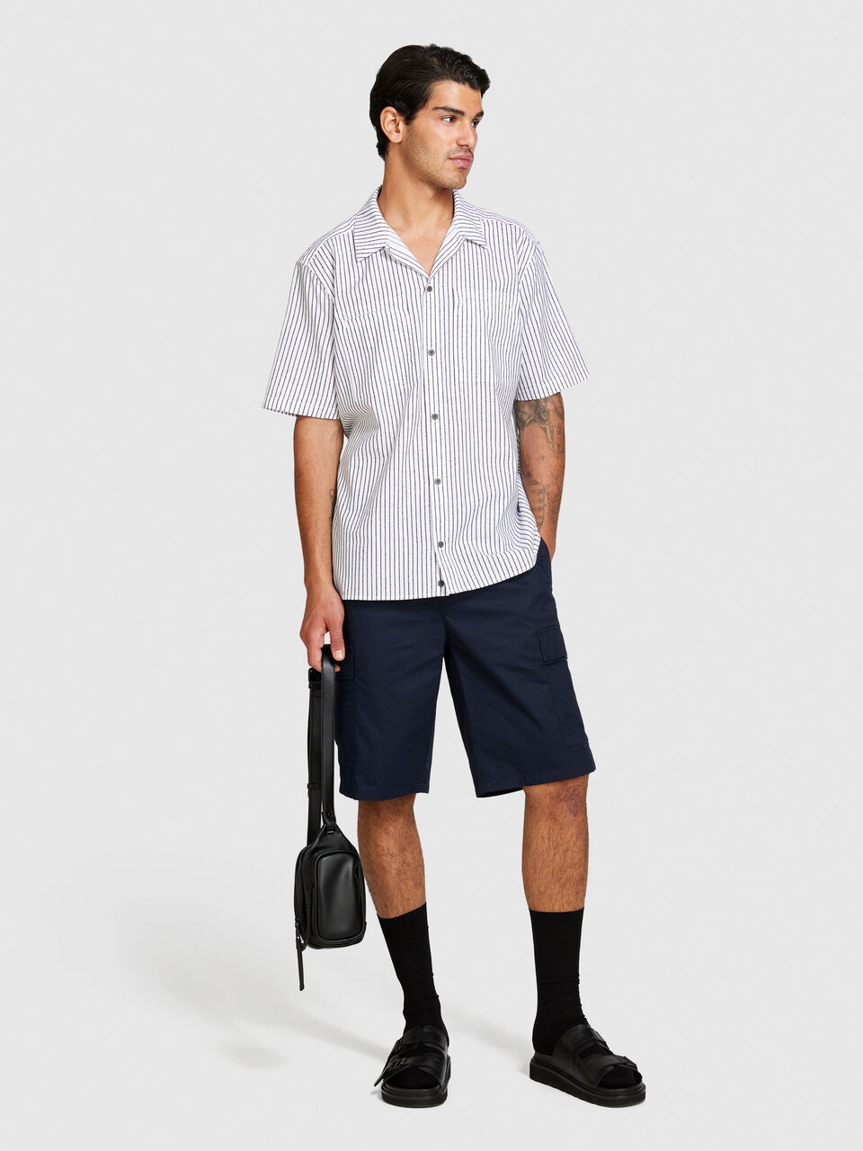 Striped short sleeve shirt Men image number null