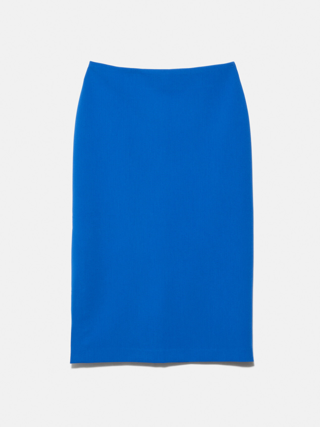 Pencil skirt with slit, Neon Sky Blue - Sisley
