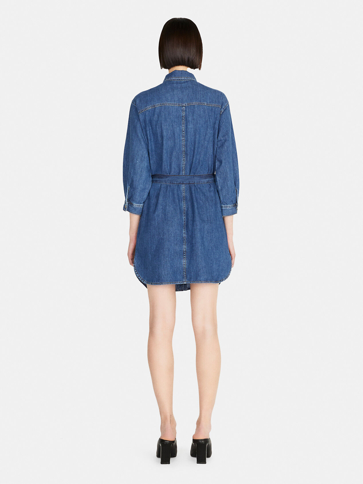 Denim shirt sales dress with belt