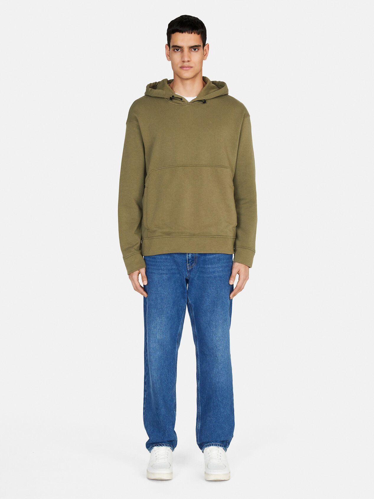 Yarn dyed hoodie, Military Green - Sisley