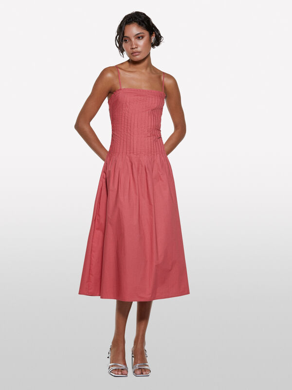 Blush flared midi dress - women's midi dresses | Sisley