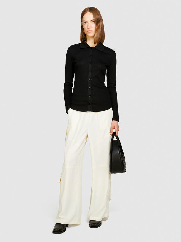 Flowy cargo trousers - women's palazzo trousers | Sisley