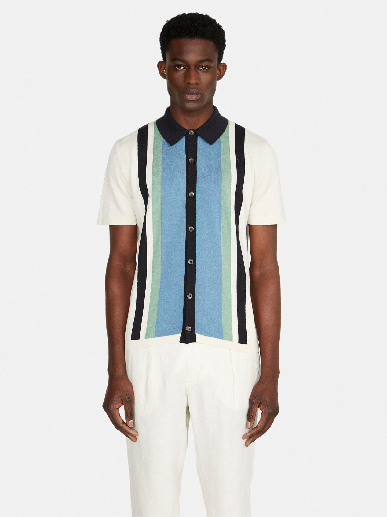 Striped knit shirt cheap
