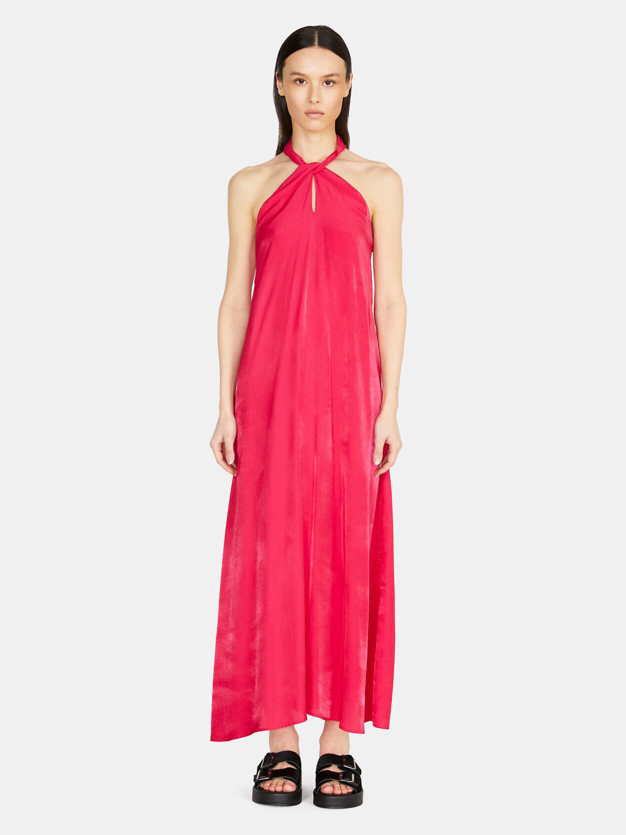 Long dress with torchon, Fuchsia - Sisley