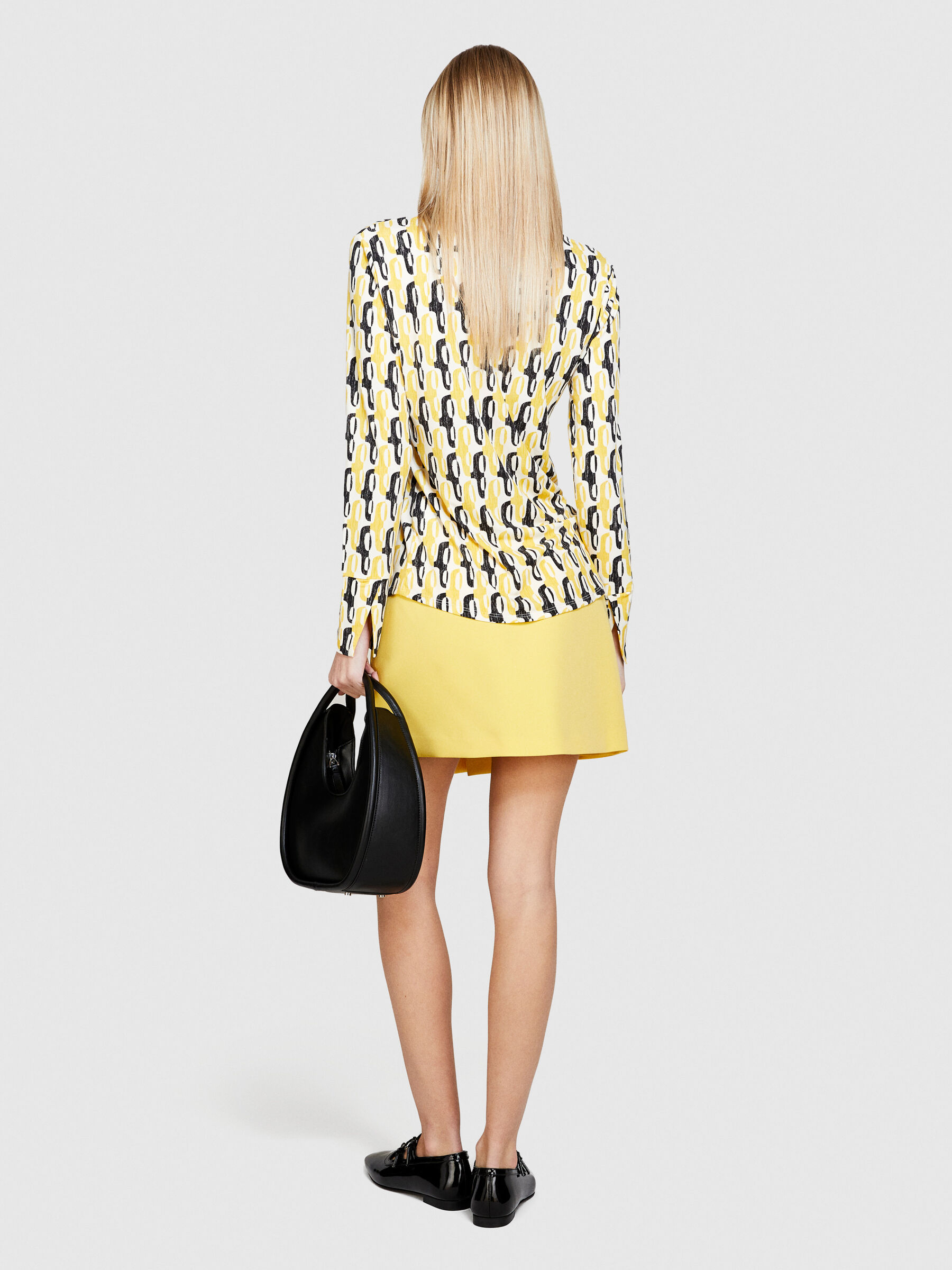 Mini skirt with pleats, Yellow - Sisley