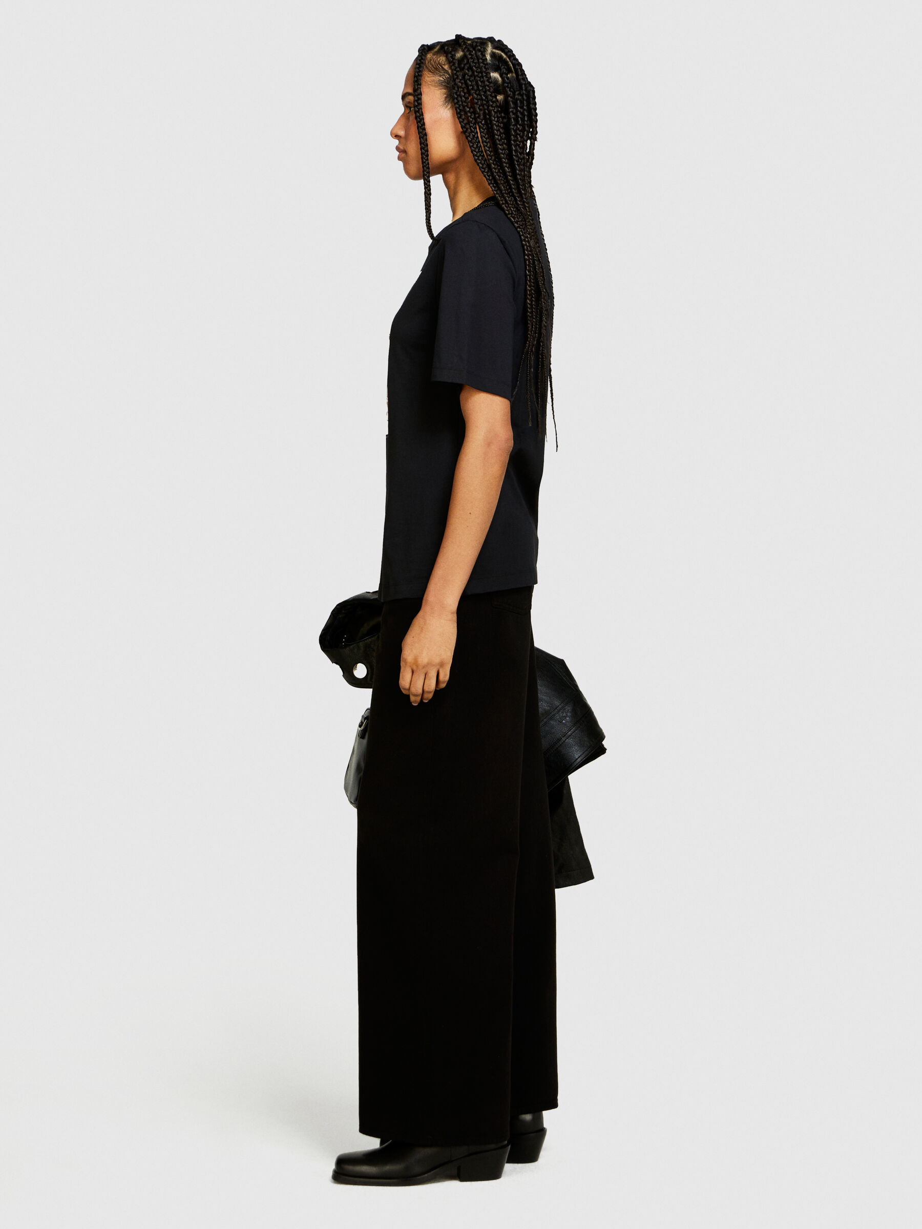 T-shirt with print and studs Women image number null