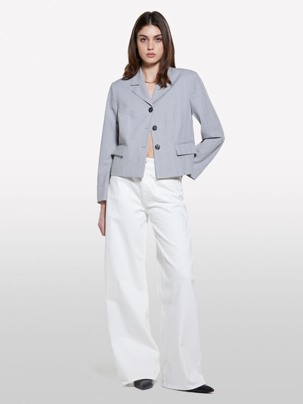 White Style 72 wide fit jeans - women's palazzo jeans | Sisley