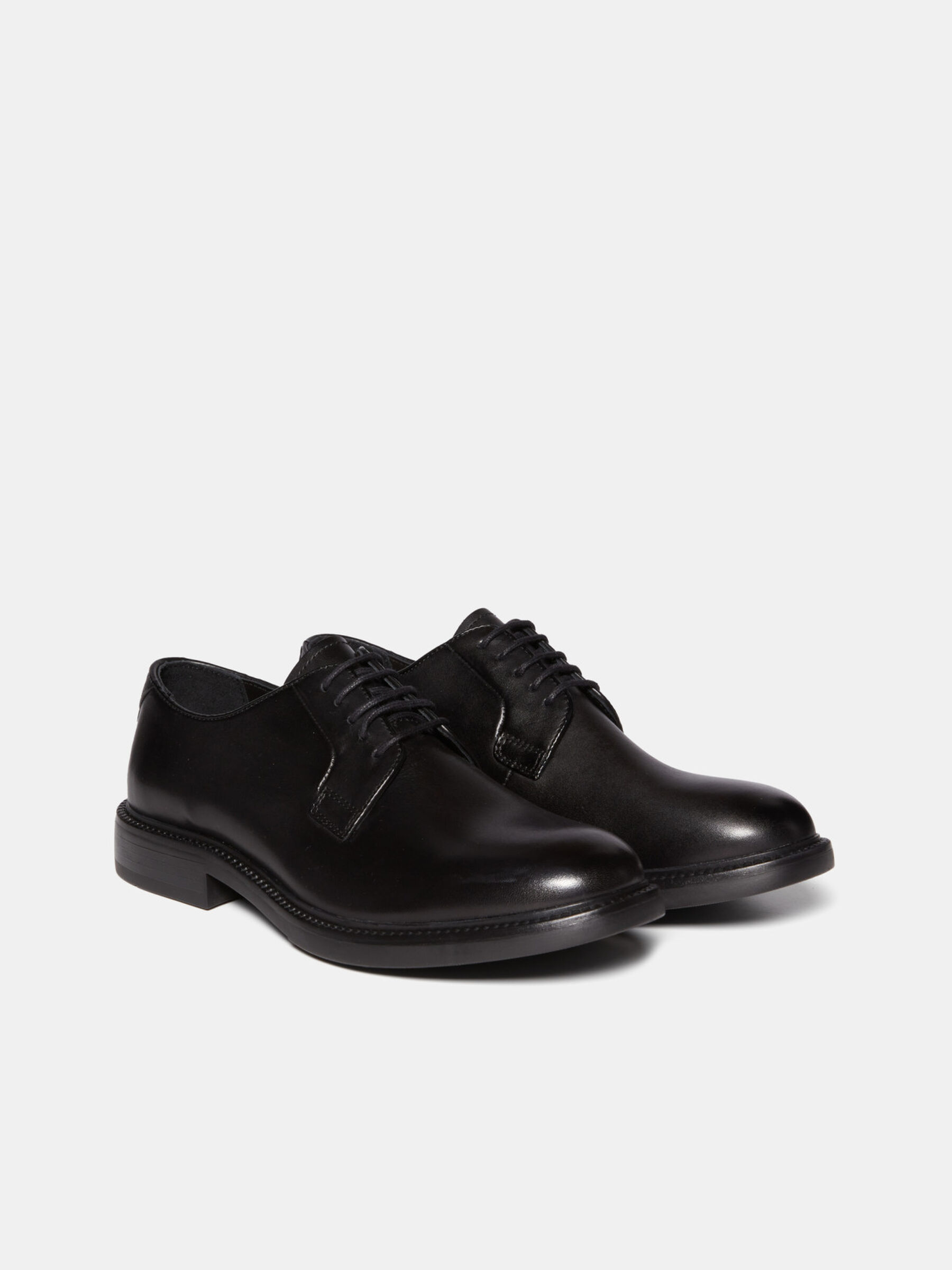 100% leather derby shoes, Black - Sisley