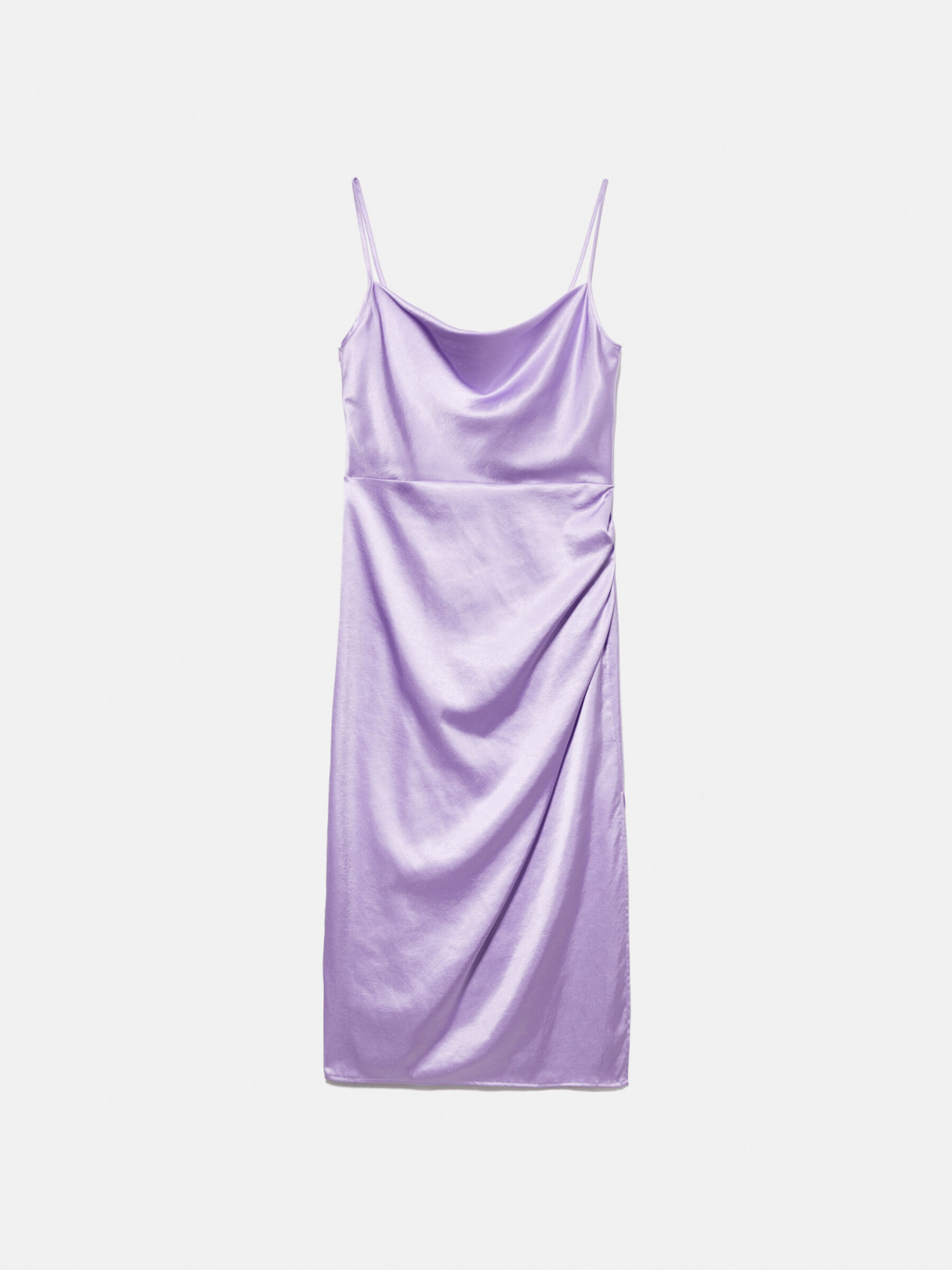 Satin midi dress, Lilac - Sisley