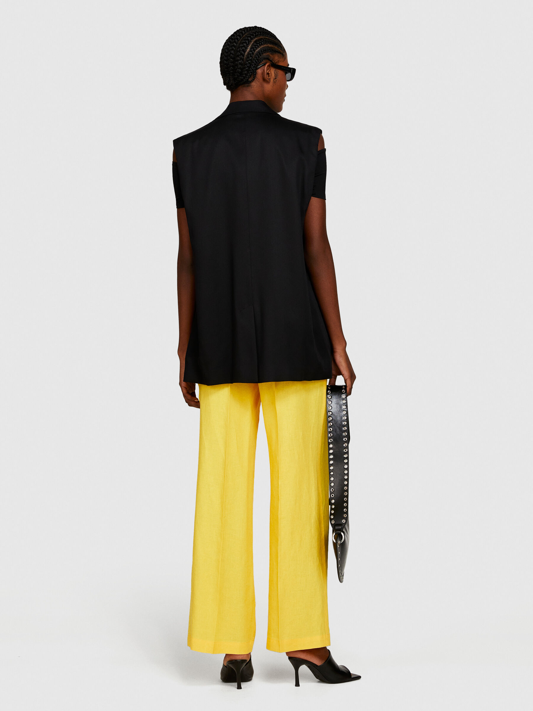 Yellow flared trousers discount