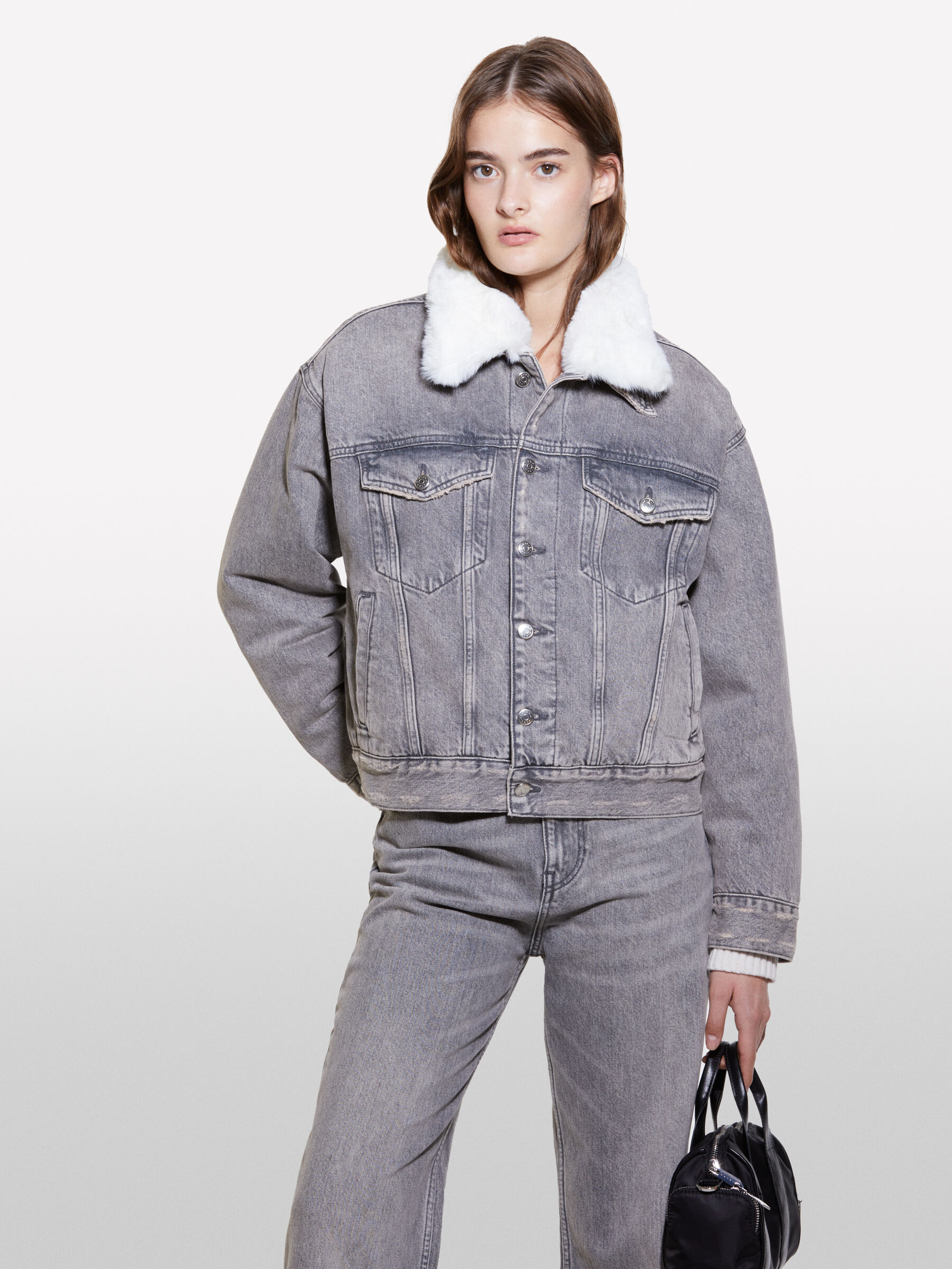 春新作の Padded Sisley - Gray , jacket denim ジャケット・アウター