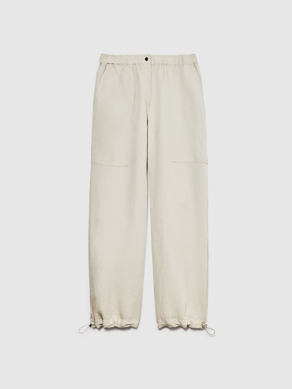 Linen blend cargo trousers Women image number null