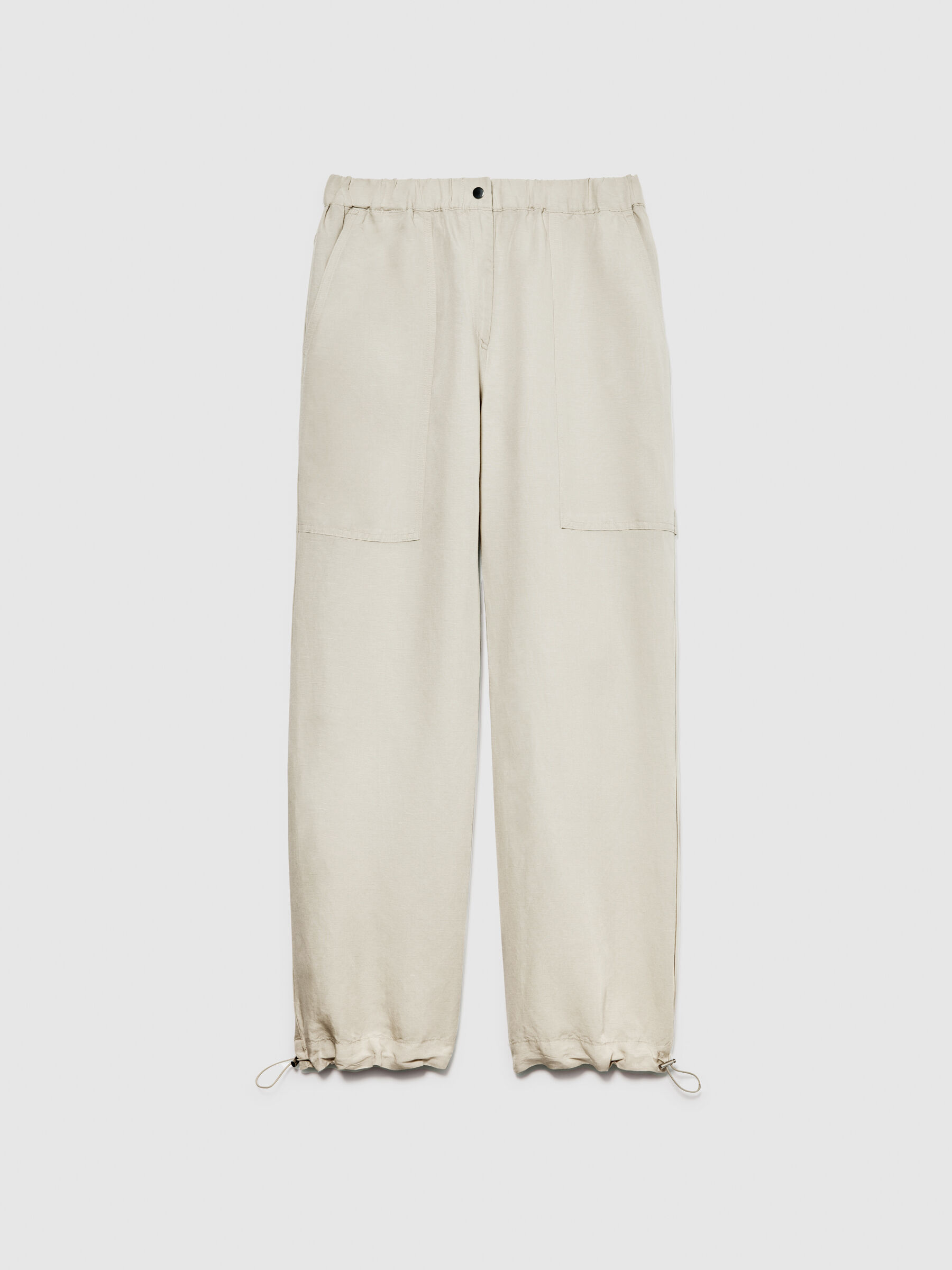 Linen blend cargo trousers Women image number null