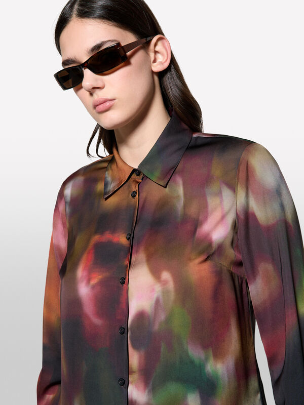 Printed satin shirt - women's shirts | Sisley