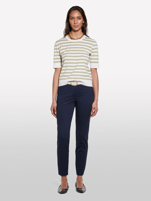 Dark blue chinos - women's chino trousers | Sisley