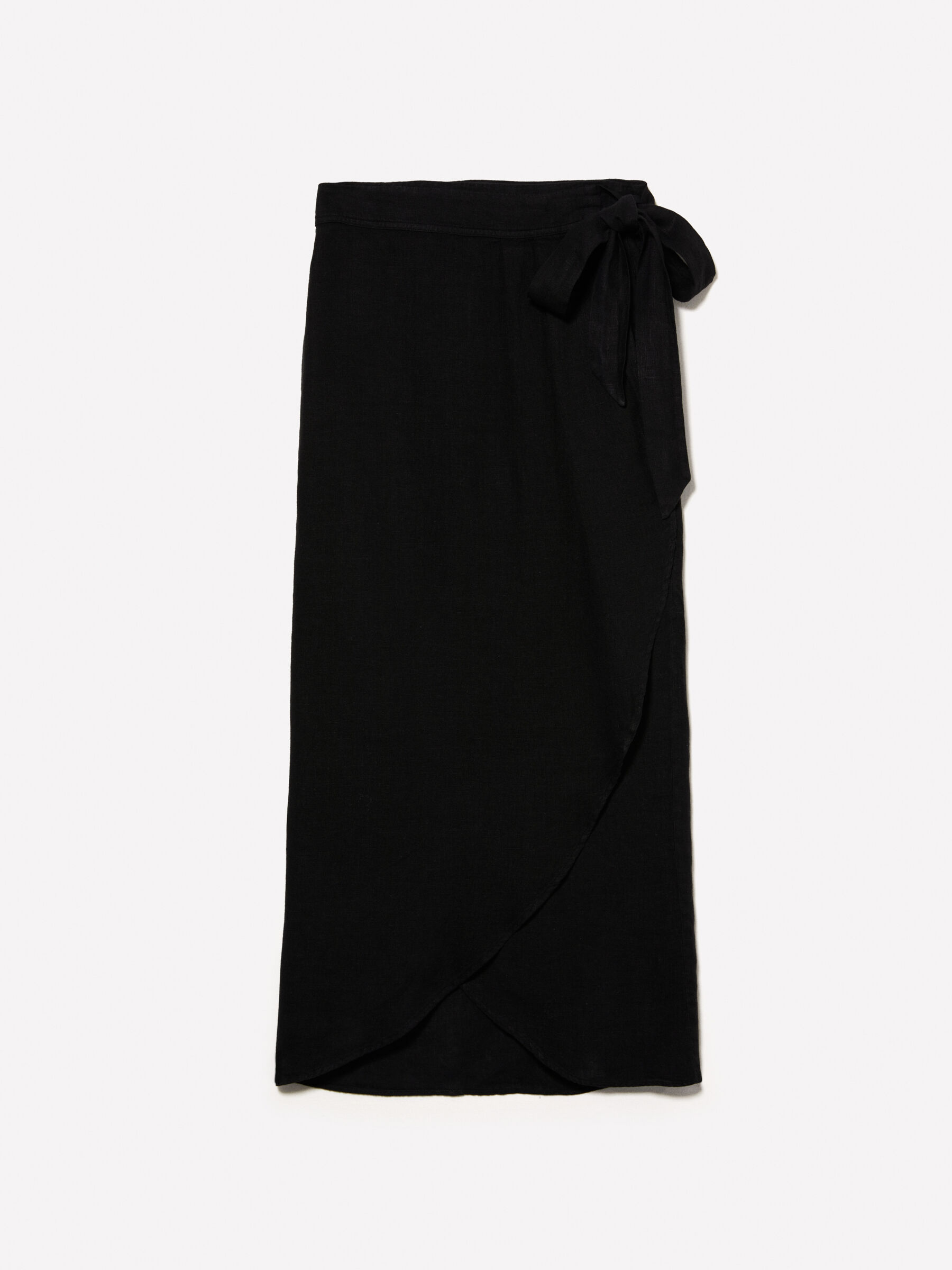Pareo skirt in 100 linen Black Sisley