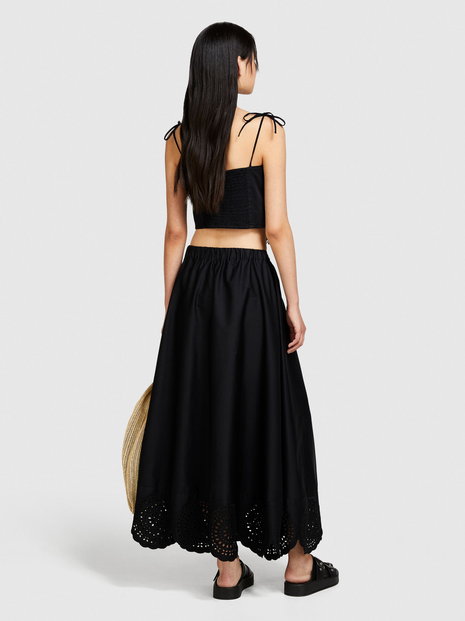 Midi skirt with lace Women image number null