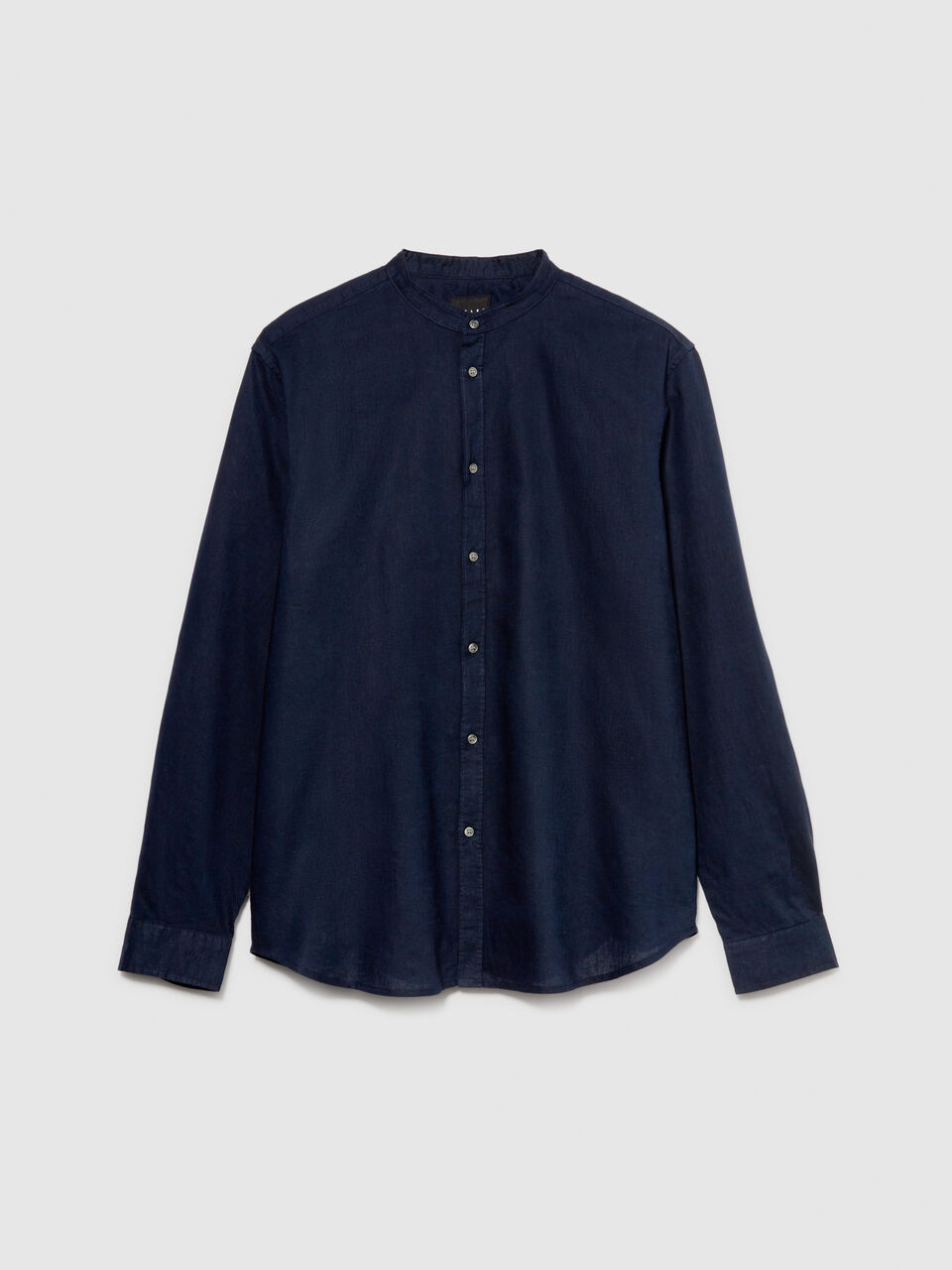 Mandarin collar shirt in linen blend Men image number null