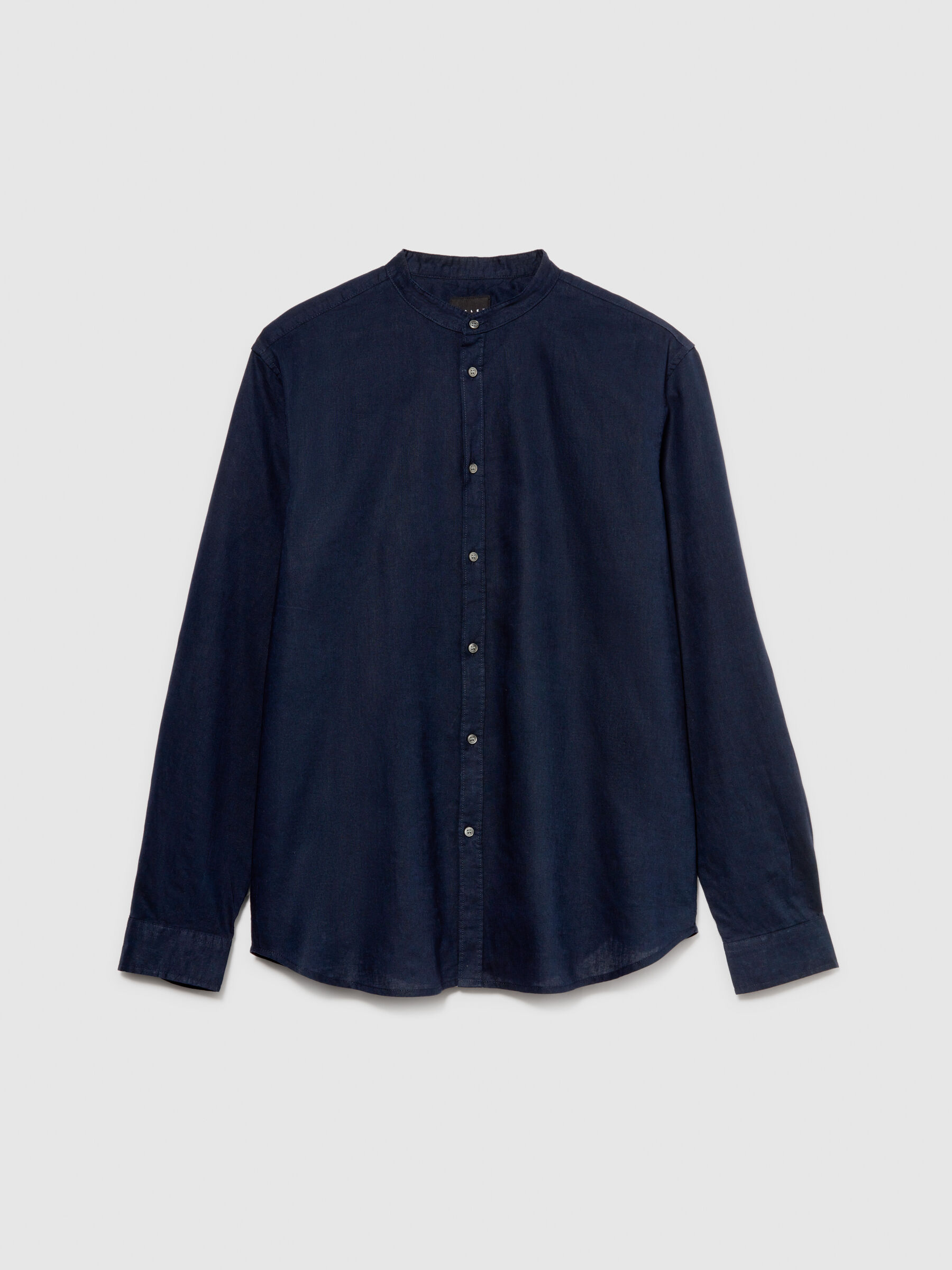 Mandarin collar shirt in linen blend Men image number null