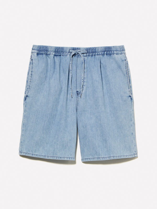 Light denim relaxed fit bermudas - men's jean shorts | Sisley