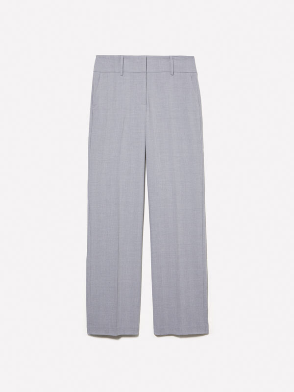 Light gray yarn-dyed trousers - women's regular fit trousers | Sisley
