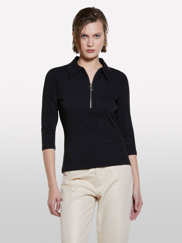 Acetate ribbed shirt - women's shirts | Sisley