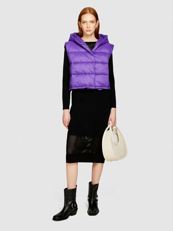 Sleeveless jacket with hood - women's puffer jackets and coats | Sisley