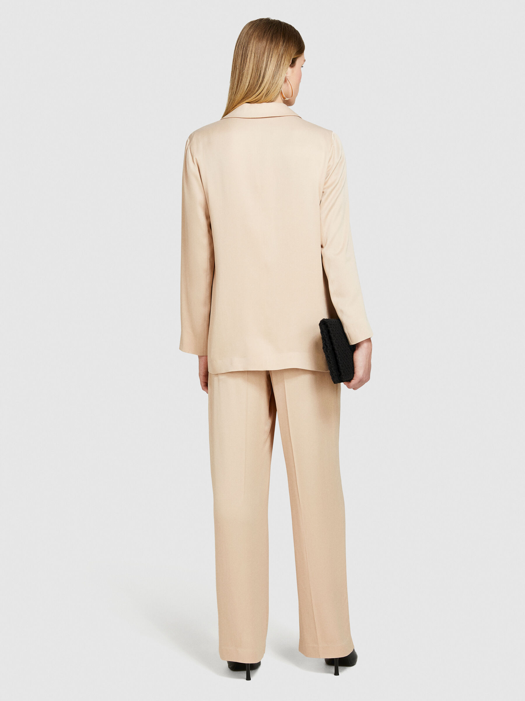 Single-breasted satin blazer Women image number null