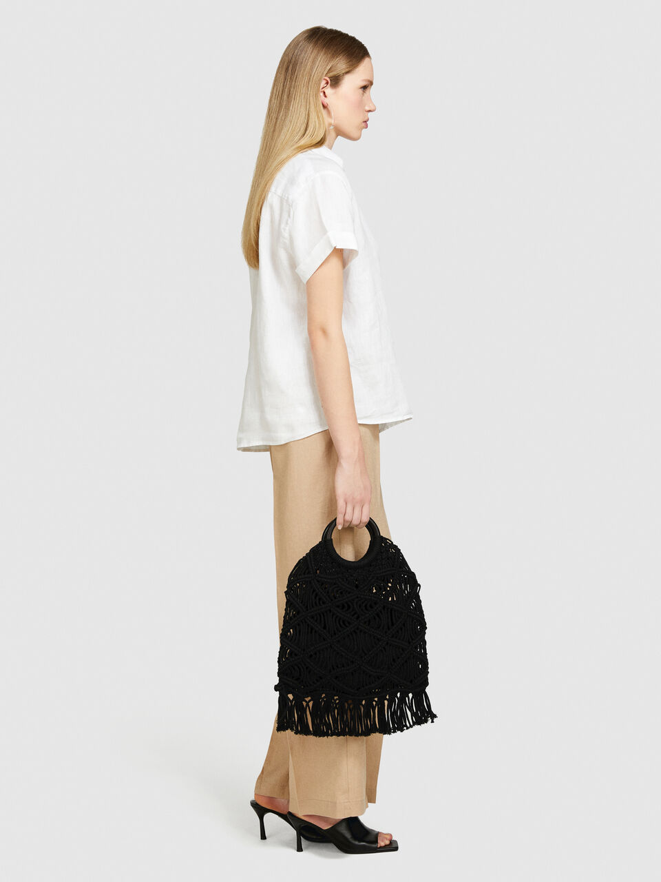 Short sleeve 100% linen shirt Women image number null