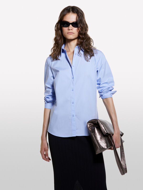 Sky blue regular fit shirt - women's shirts | Sisley