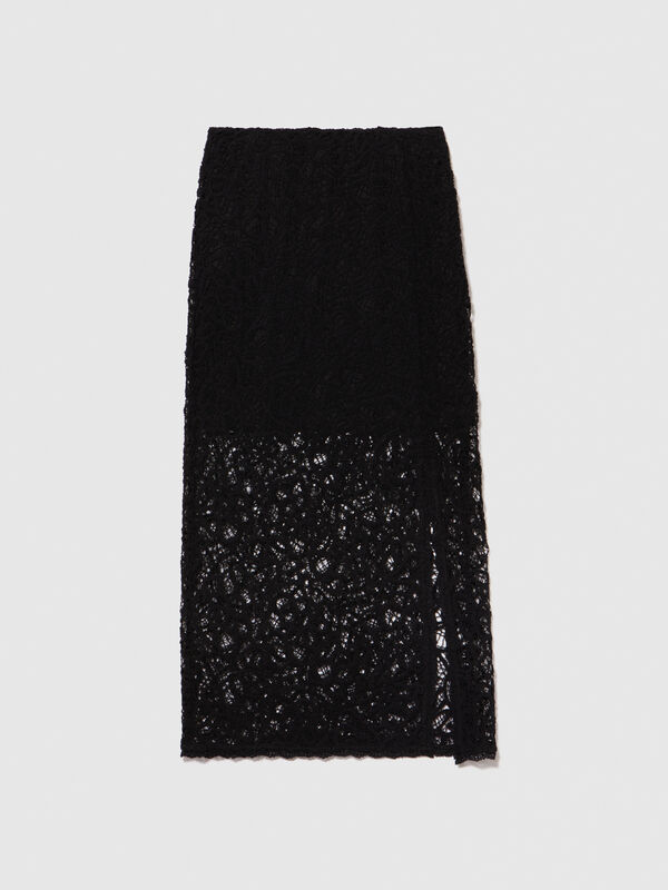 Midi skirt in crochet - women's midi skirts | Sisley