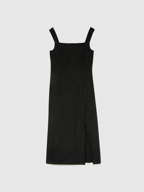 Fitted dress with slit - women's midi dresses | Sisley