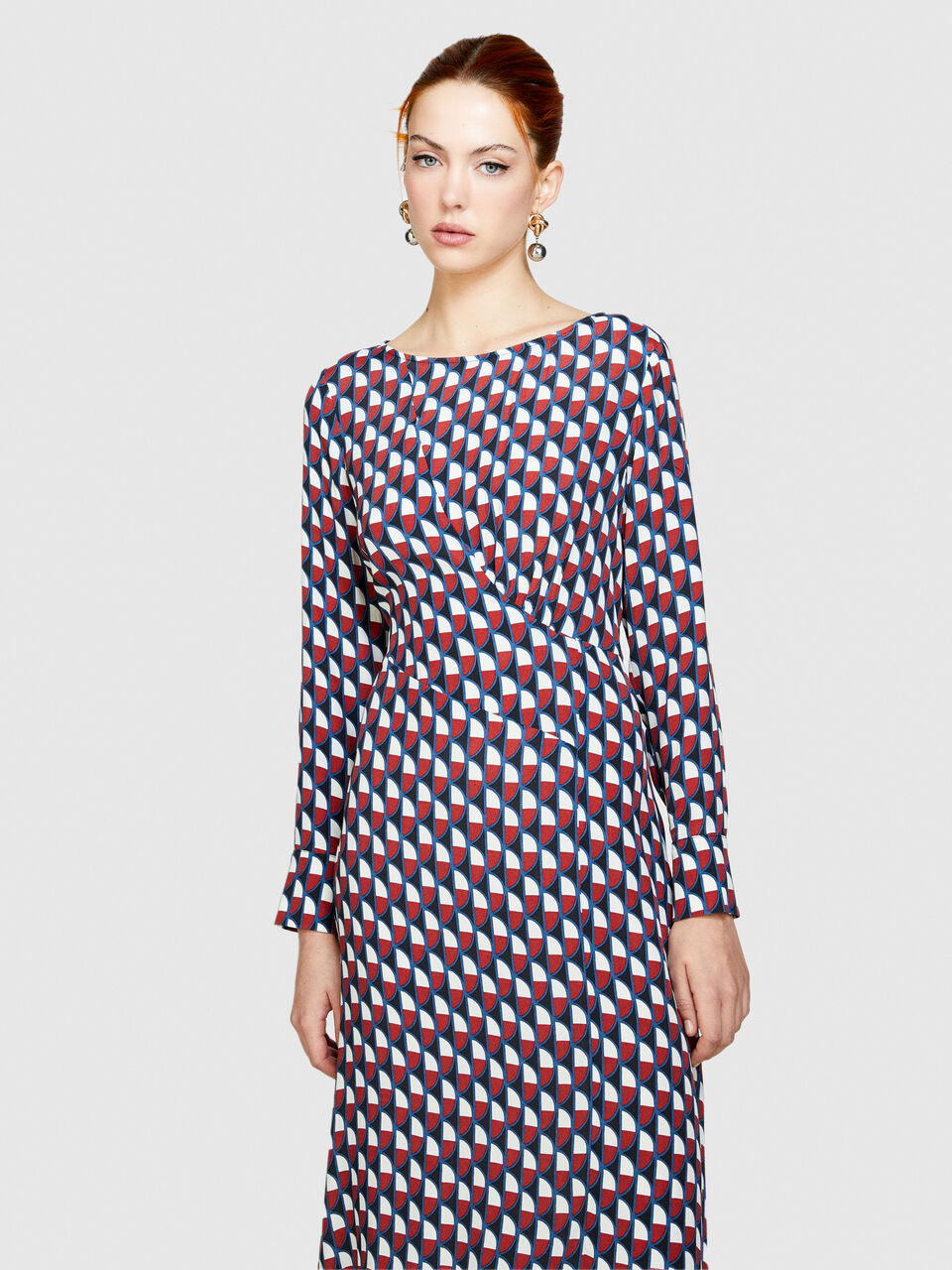 Long printed dress Women image number null