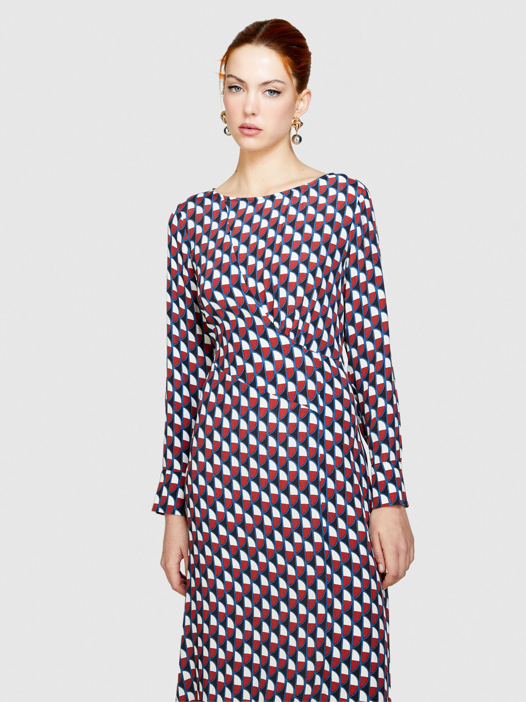 Long printed dress Women image number null