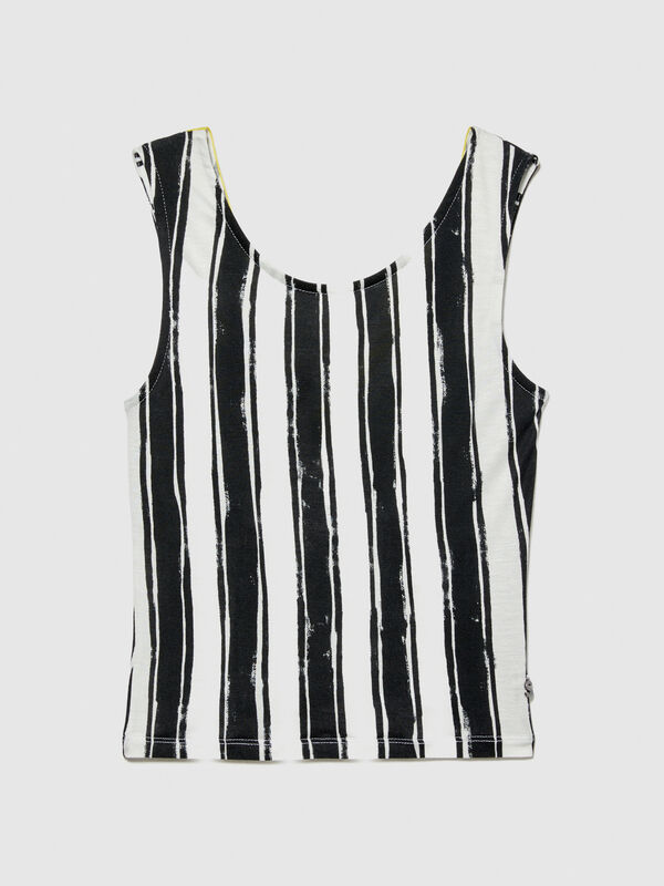 Printed top with crisscross - girls' tops and tank tops | Sisley Young