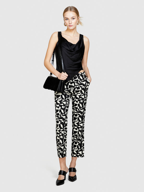 Asymmetric satin top - women's tops | Sisley