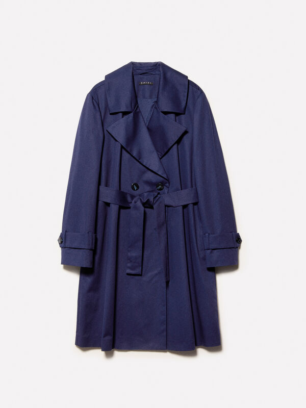 Dark blue trench coat - women's trench coats & rain coats | Sisley