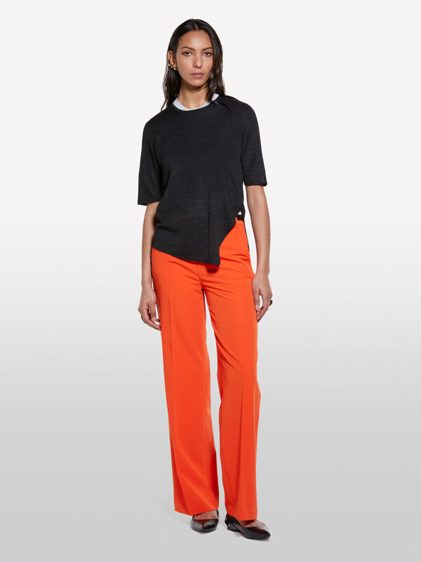 Black short sleeve sweater - women's crew neck sweaters | Sisley